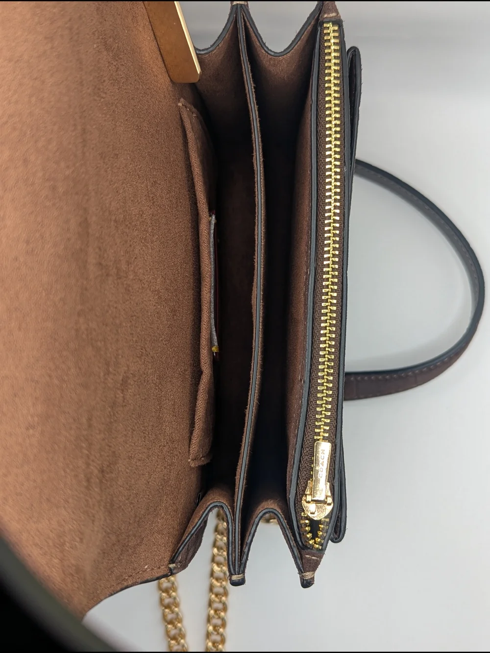 NWT Coach Klare Brown Croc Suede Crossbody Bag Gold Chain C8869